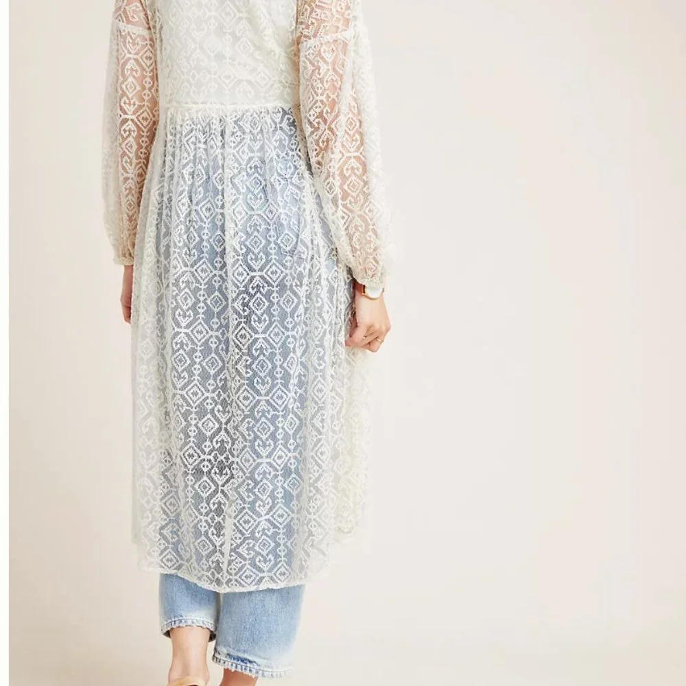 NWT ANTHROPOLOGIE Maeve Beautiful Ivory Lace Dress XS - Picture 3 of 4